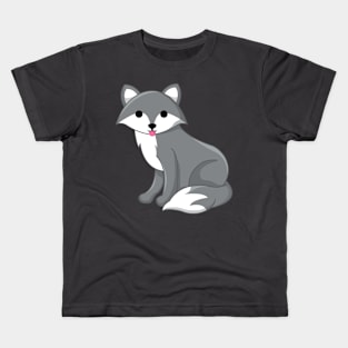 Adorable Fox Cute Silver Nature Animal Kids T-Shirt